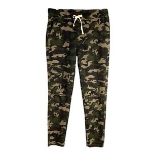 Womens Camo Pull On Pants XL Green Elastic Waist Stretch Combat Military NWOT